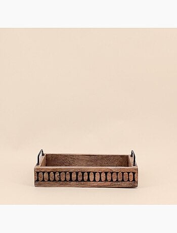 Plateau en bois avec poignées 30x21cm