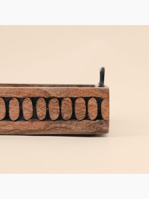 Plateau en bois avec poignées 30x21cm - Kiabi