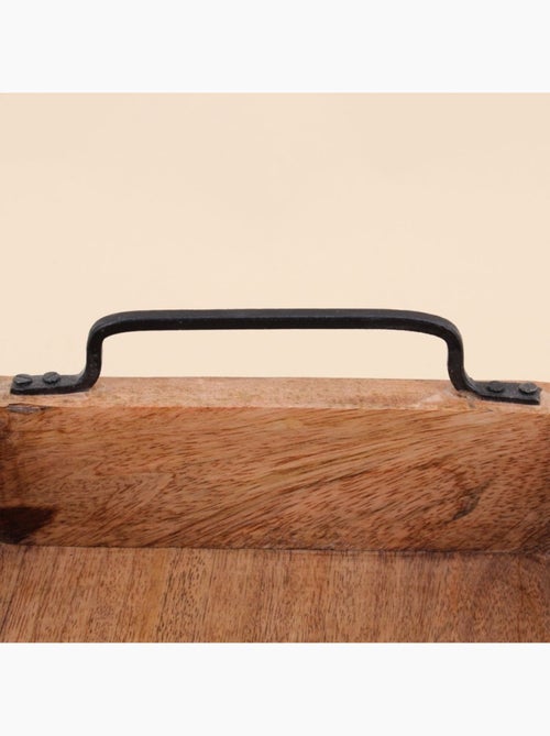 Plateau en bois avec poignées 30x21cm - Kiabi