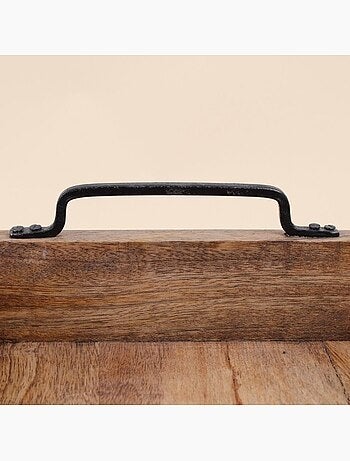 Plateau en bois avec poignées 38x24cm