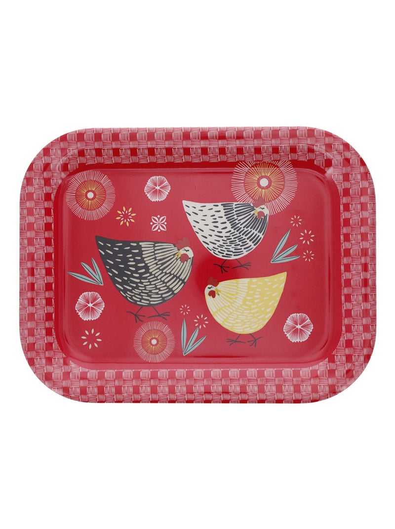 Plateau en mélamine Les cocottes 28 cm Rouge - Kiabi
