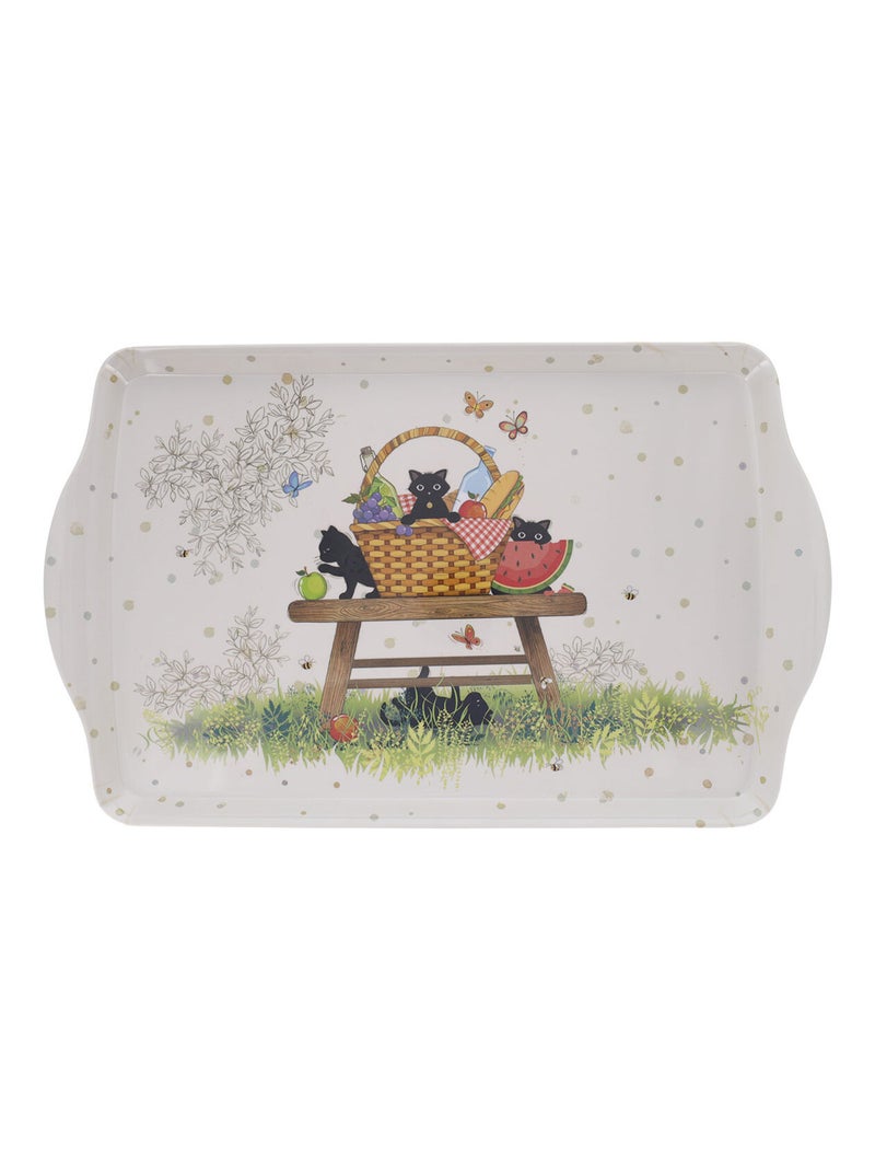 Plateau en mélamine pique nique de chats 38 cm Beige - Kiabi