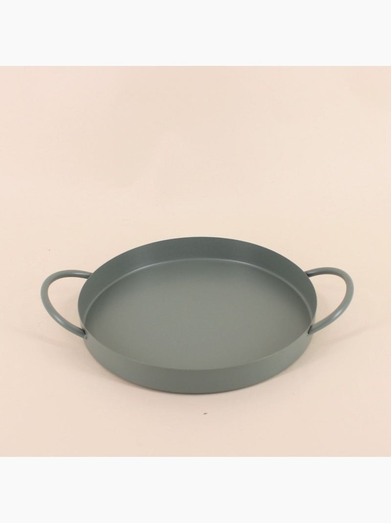 Plateau en métal 2 poignées 25cm Vert - Kiabi
