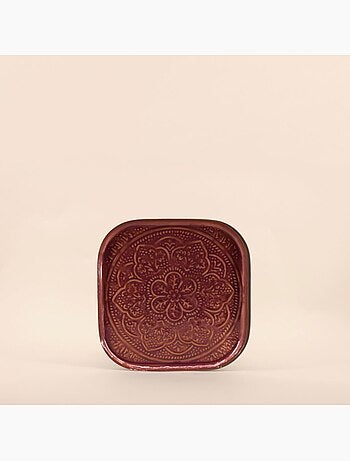 Plateau en métal avec motifs en relief 26cm
