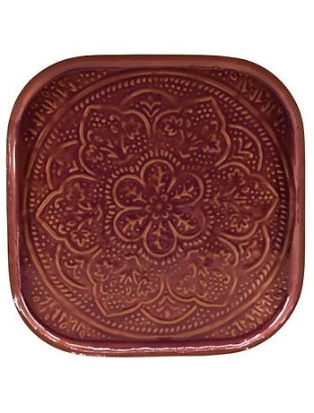 Plateau en métal avec motifs en relief 26cm