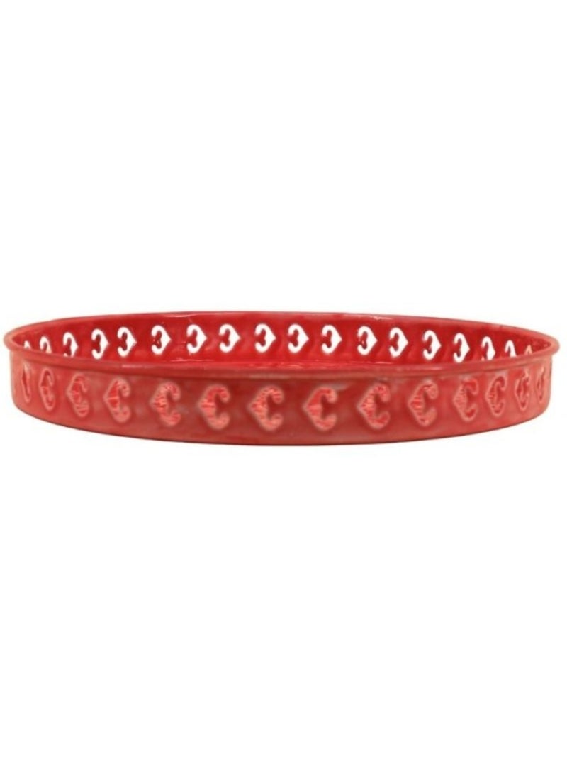 Plateau en métal avec motifs en relief rose 31cm Rose - Kiabi