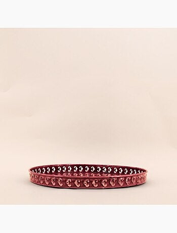 Plateau en métal avec motifs en relief violet 37cm