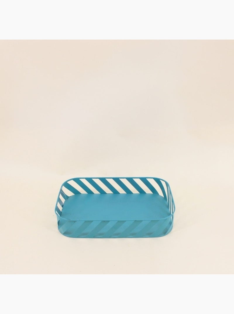 Plateau en métal bleu ajouré 20x30cm Bleu - Kiabi