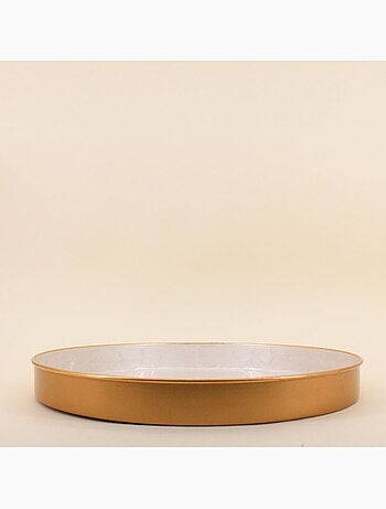Plateau en métal doré aspect nacré 46cm