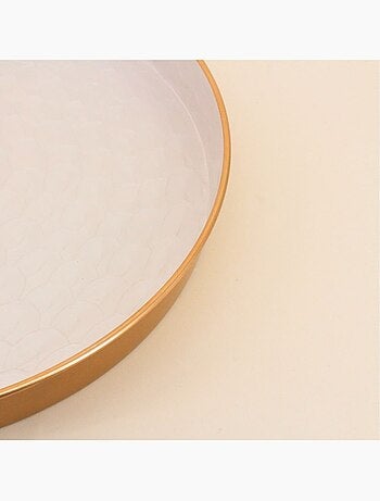Plateau en métal doré aspect nacré 46cm