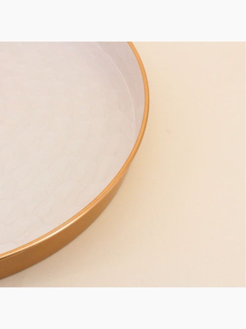 Plateau en métal doré aspect nacré 46cm - Kiabi