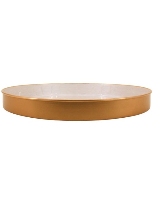 Plateau en métal doré aspect nacré 46cm - Kiabi