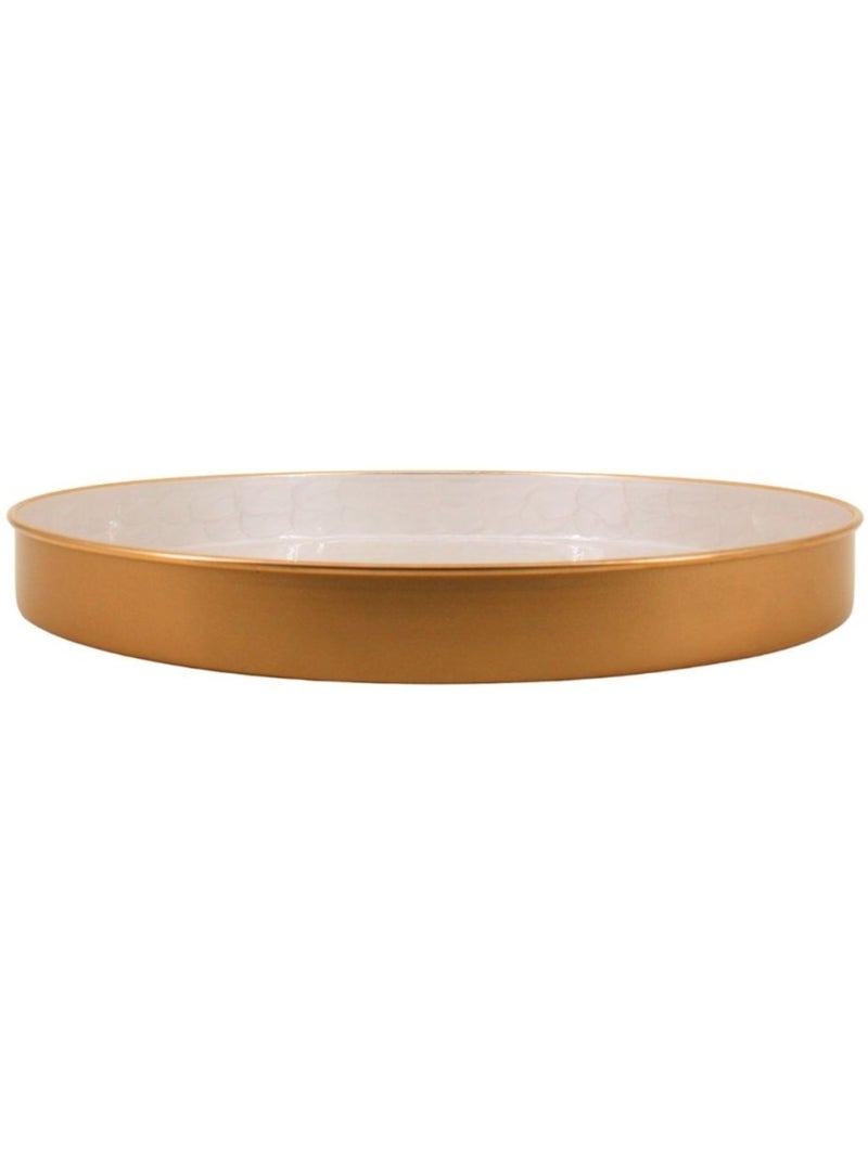 Plateau en métal doré aspect nacré 46cm Doré - Kiabi