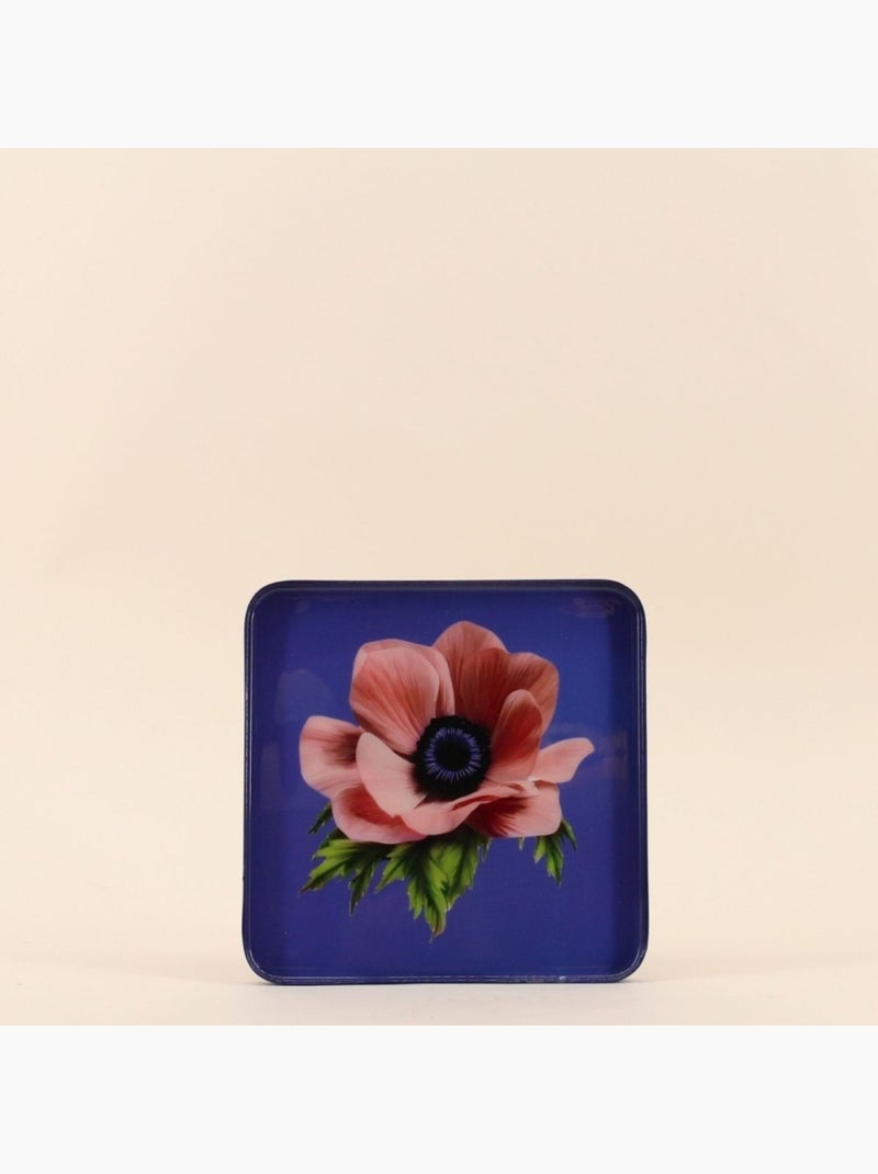 Plateau en métal laqué motif blossom 20x20cm Violet - Kiabi