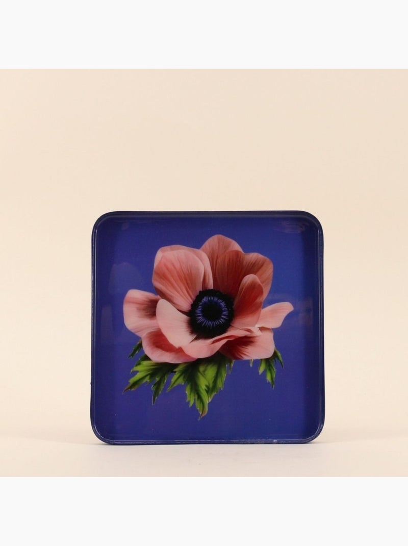 Plateau en métal laqué motif blossom 20x20cm Violet - Kiabi