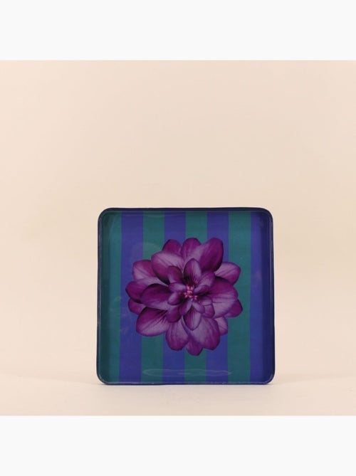 Plateau en métal laqué motif blossom 25x25cm - Kiabi