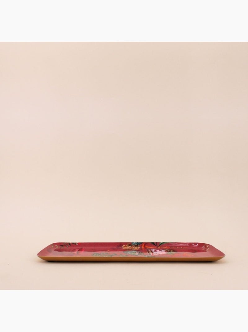 Plateau en métal laqué rose Asian Fauna 40x16cm Rose - Kiabi