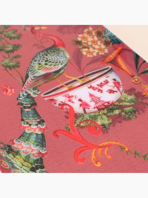 Plateau en métal laqué rose Asian Fauna 40x16cm - Kiabi