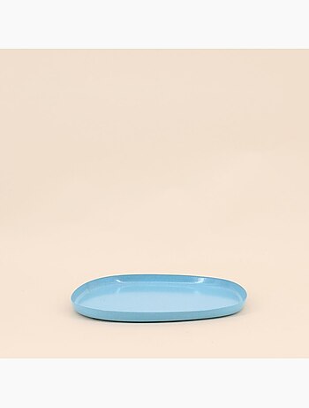 Plateau en métal organique bleu 19cm