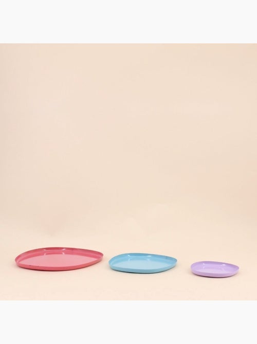 Plateau en métal organique bleu 19cm - Kiabi