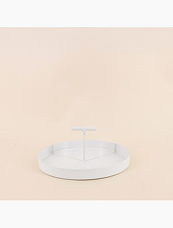 Plateau en métal vide poche poignée centrale 18cm