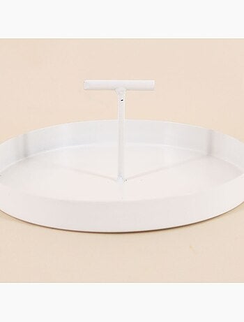 Plateau en métal vide poche poignée centrale 18cm