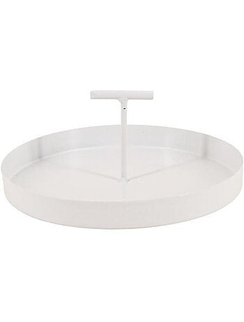 Plateau en métal vide poche poignée centrale 18cm