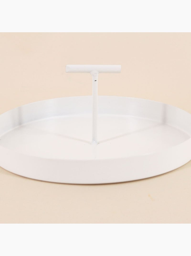 Plateau en métal vide poche poignée centrale 18cm Blanc - Kiabi