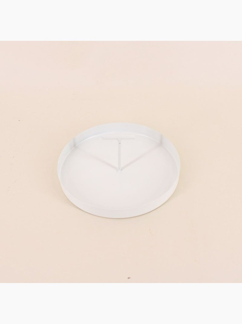 Plateau en métal vide poche poignée centrale 18cm Blanc - Kiabi