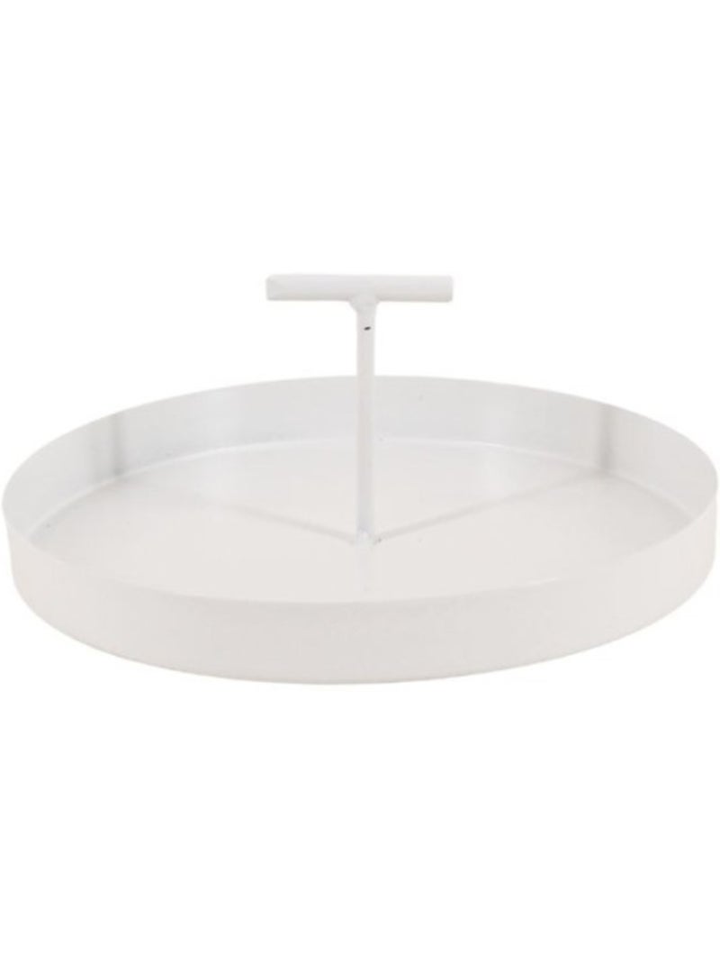 Plateau en métal vide poche poignée centrale 18cm Blanc - Kiabi