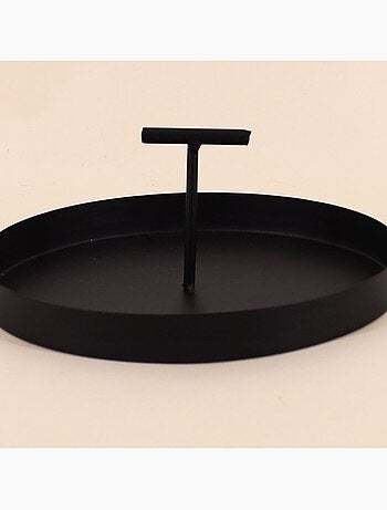Plateau en métal vide poche poignée centrale 18cm