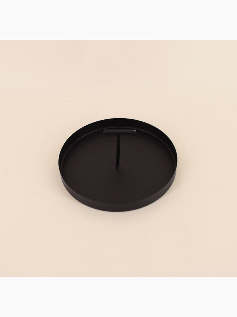Plateau en métal vide poche poignée centrale 18cm Noir - Kiabi