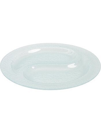 Plateau en verre dépoli 2 compartiments