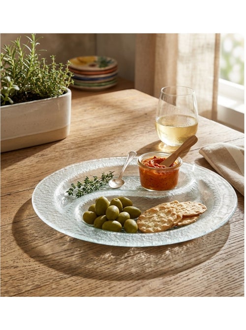 Plateau en verre dépoli 28 cm 2 compartiments - Kiabi Plateau en verre dépoli 28 cm 2 compartiments - Kiabi