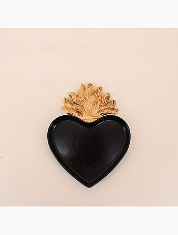 Plateau ex-voto coeur en résine 23x17cm