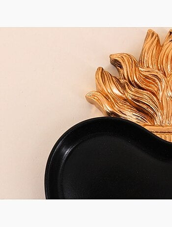 Plateau ex-voto coeur en résine 23x17cm