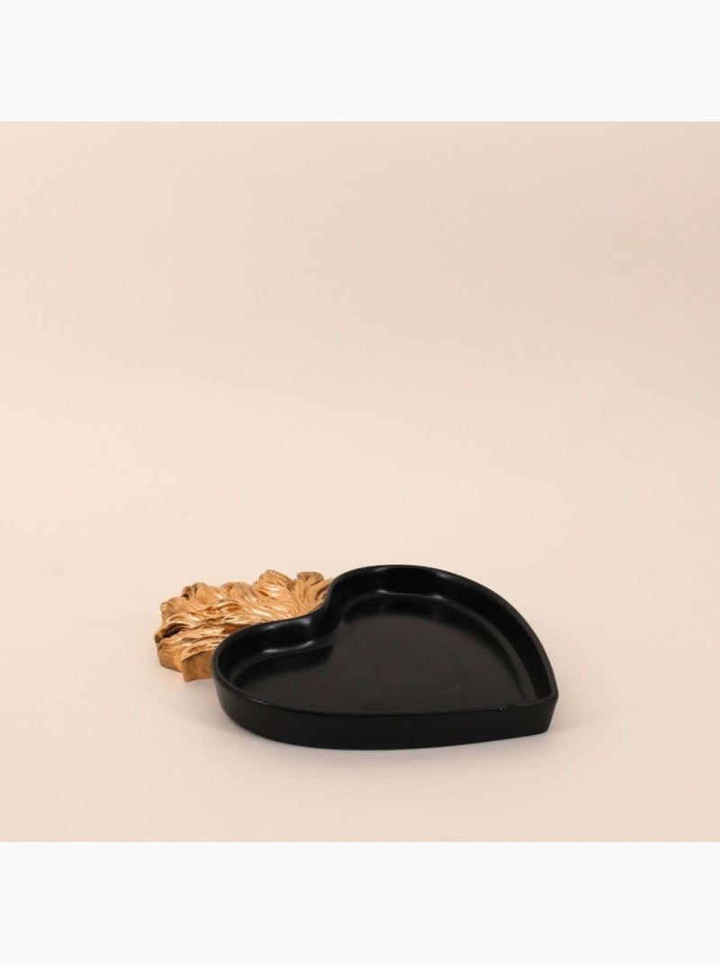 Plateau ex-voto coeur en résine 23x17cm Noir - Kiabi