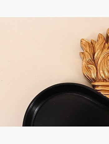 Plateau ex-voto coeur en résine 27x22cm