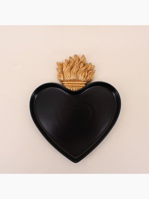 Plateau ex-voto coeur en résine 27x22cm - Kiabi