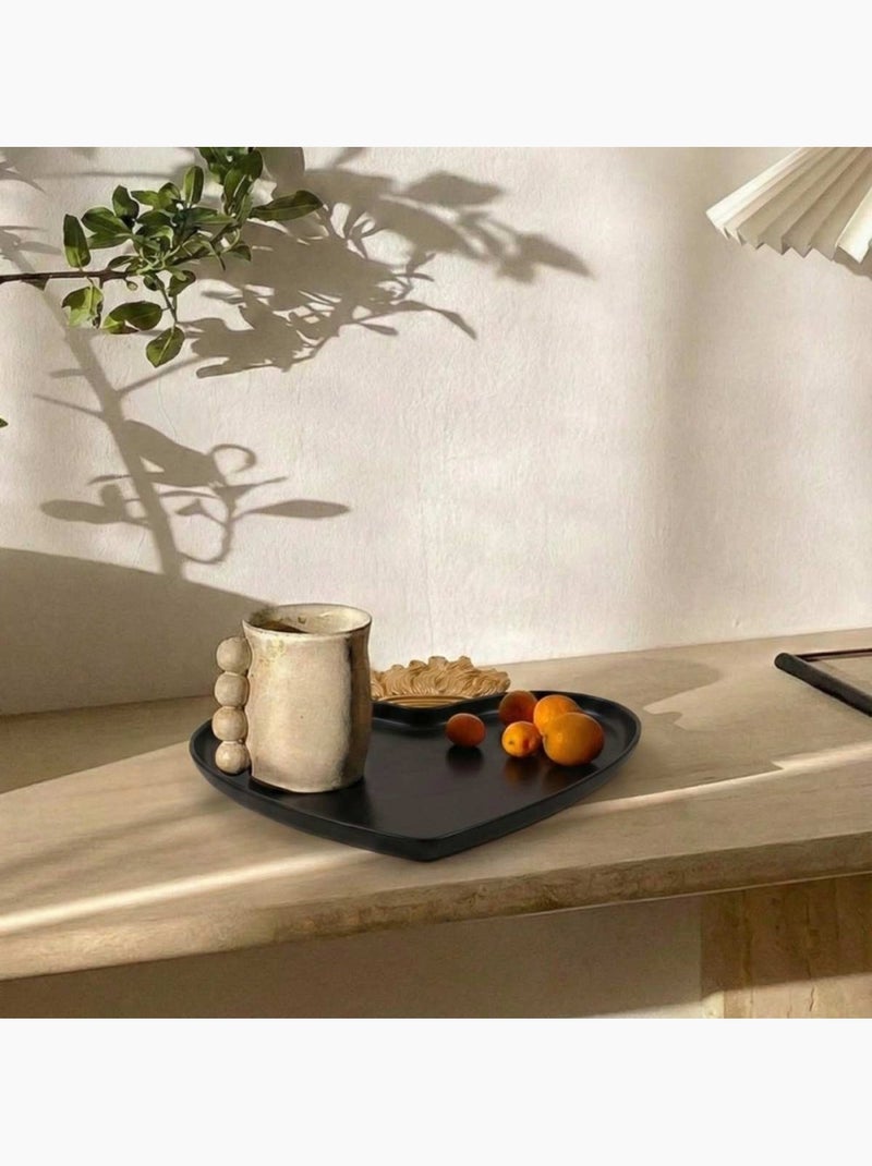Plateau ex-voto coeur en résine 27x22cm Noir - Kiabi