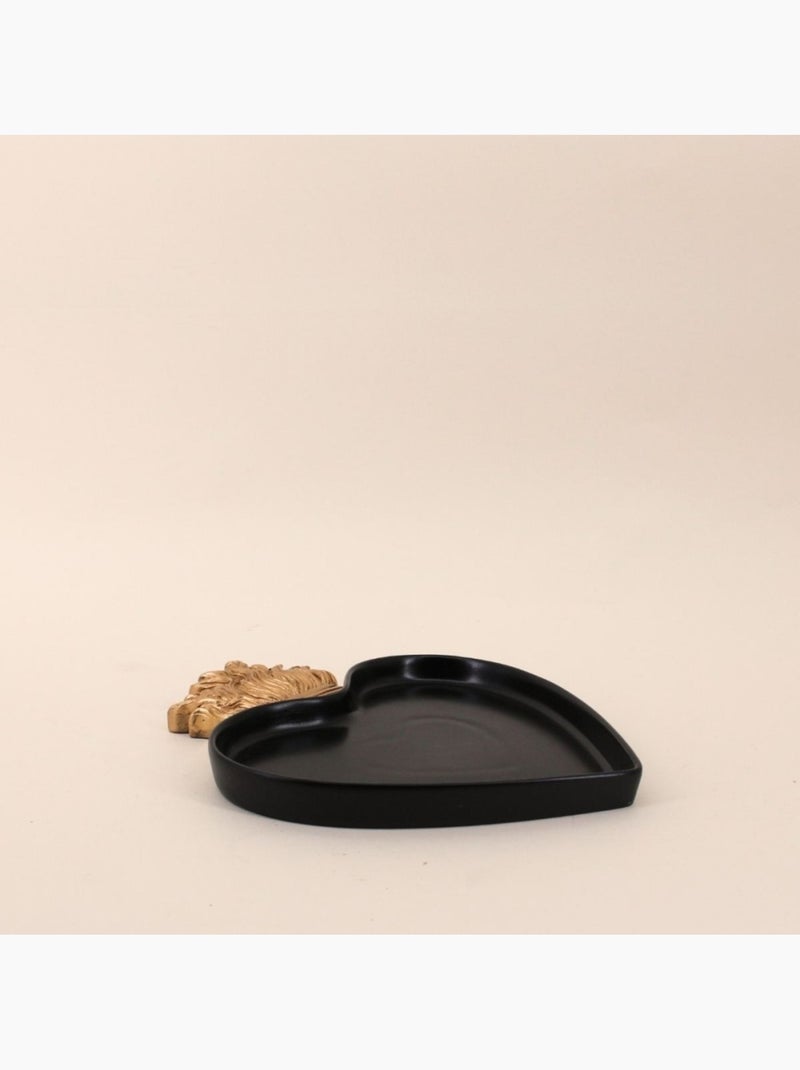 Plateau ex-voto coeur en résine 27x22cm Noir - Kiabi