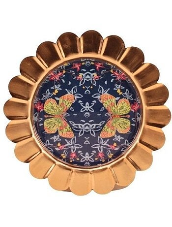 Plateau fantaisie en métal laqué Asian Fauna d22cm