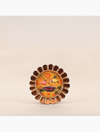 Plateau fantaisie en métal laqué Asian Fauna d22cm