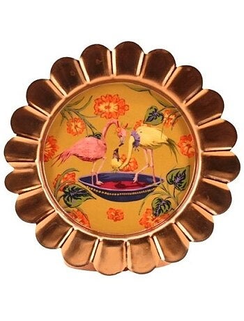 Plateau fantaisie en métal laqué Asian Fauna d22cm