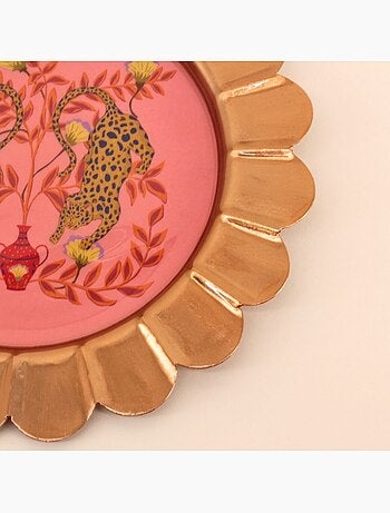 Plateau fantaisie en métal laqué Asian Fauna d22cm