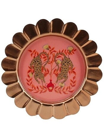 Plateau fantaisie en métal laqué Asian Fauna d22cm