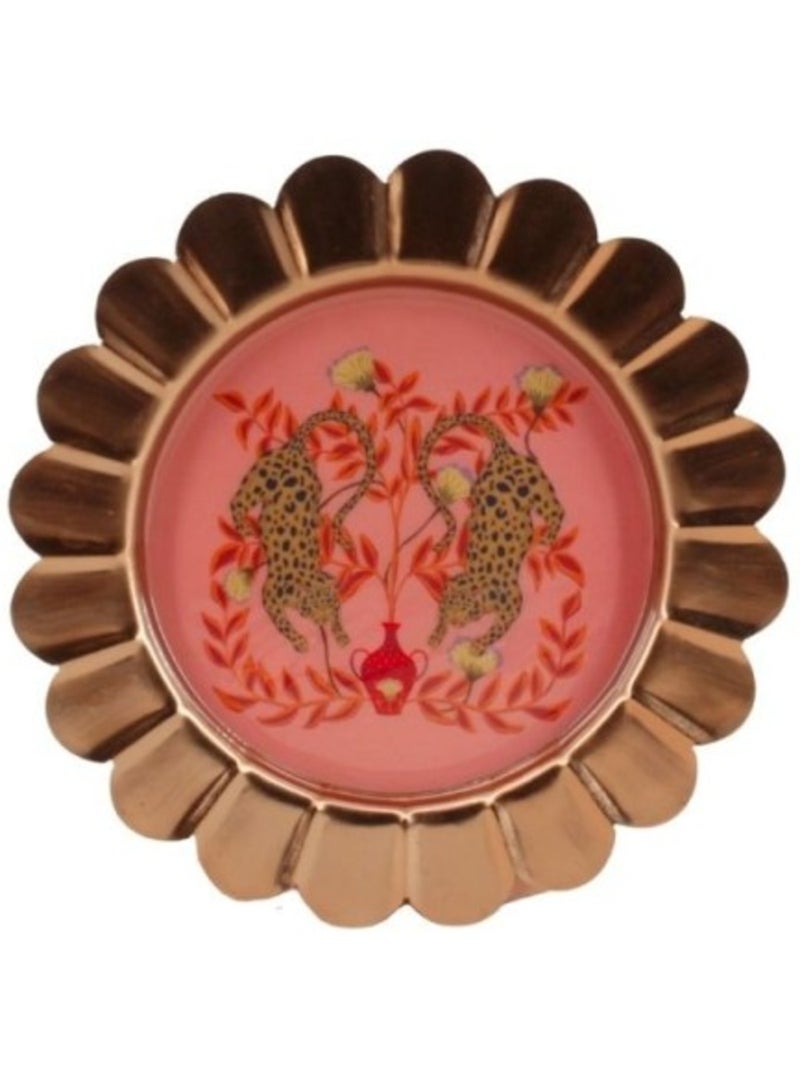 Plateau fantaisie en métal laqué Asian Fauna d22cm Rose - Kiabi