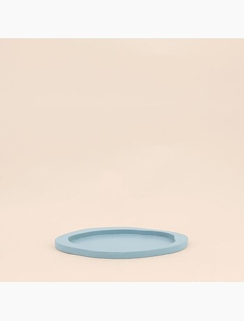 Plateau organique bleu 22x18cm