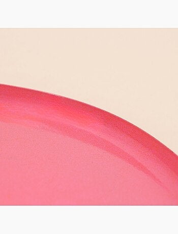 Plateau organique en métal rose 25cm