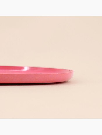 Plateau organique en métal rose 25cm